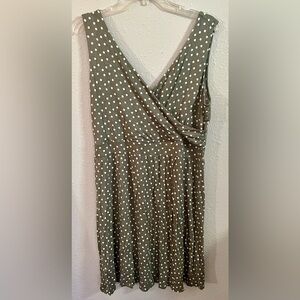 Maurices Olive Polka Dot Midi Dress NWT